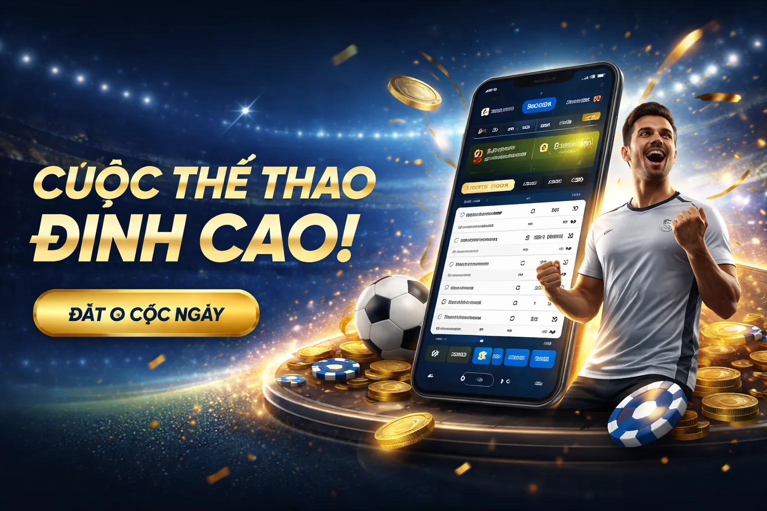 Sân vận động rực rỡ với logo 69vn15, biểu tượng của cá cược thể thao